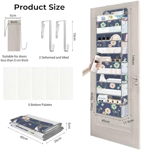 Clastyle 5-Tier Door Hanging Storage Organize Clothes Diapers Toys