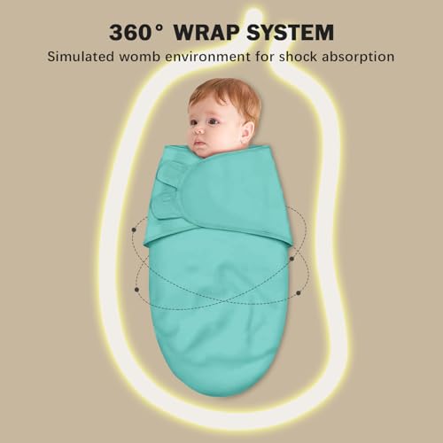 Cute Castle 3-Pack Baby Sleep Sacks - Newborn Swaddle Blankets - Green