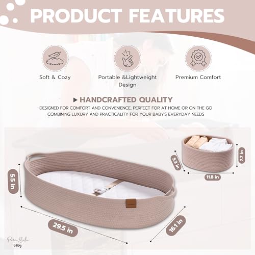 PeraBella XL Baby Changing Basket for Dresser Top