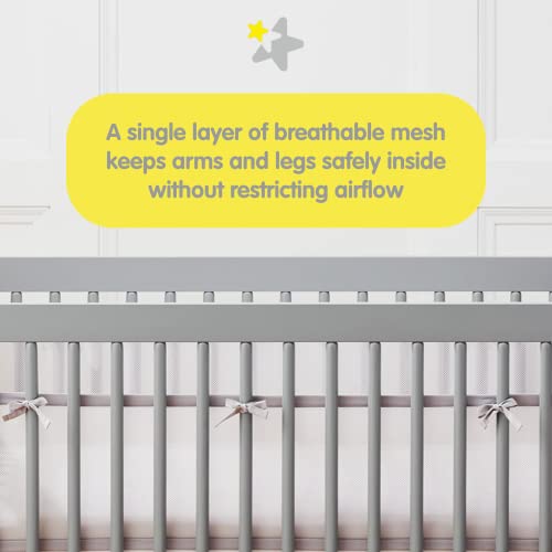BreathableBaby Mesh Liner for Full-Size Cribs Light Pink