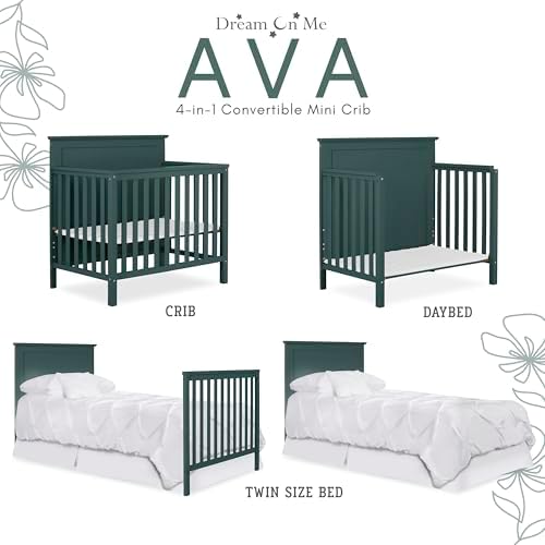 Dream On Me Ava 4-in-1 Convertible Mini Crib 1