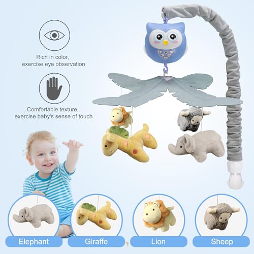 YUNGCHI Baby Crib Mobile with Music and Lights