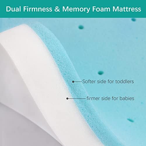 Biloban Crib Mattress Topper 2-Inch Waterproof Memory Foam 1