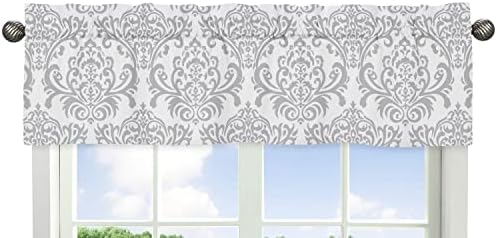 Sweet Jojo Designs Grey Damask Valance for Baby Nursery