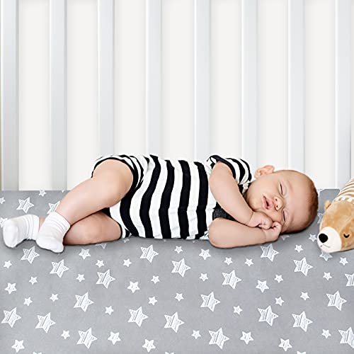 Moonsea Pack and Play Sheets with Stars Bunny Pattern