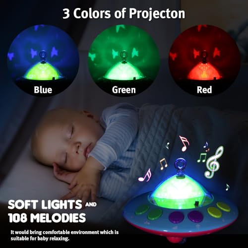 Elf Lab Baby Musical Crib Mobile with Remote Control and Star Projector