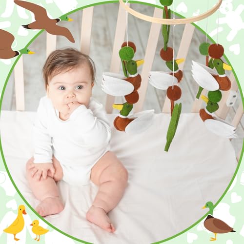 Sonwyoung Mallard Duck Crib Mobile - Felt Wooden Nursery Decor