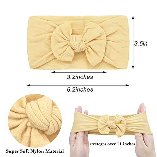 CLLOT Soft Stretchy Headband with Hair Bow for Baby Girls and Toddlers