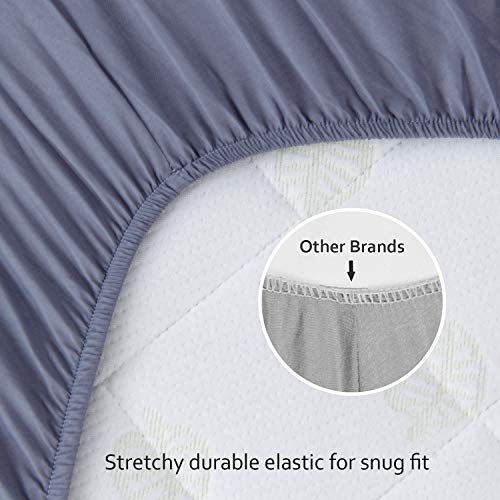 Biloban Crib Sheets Fitted 2 Pack Grey Navy 52x28