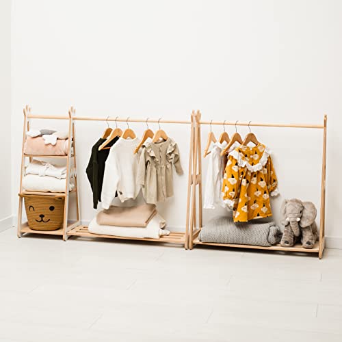 Montessori Wooden Clothing Rack for Toddler Kids