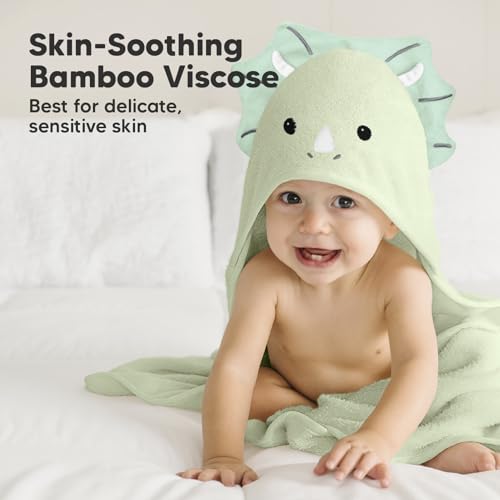 KeaBabies Hooded Baby Towel - Bamboo Viscose Soft Absorbent