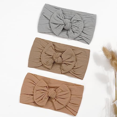 CLLOT Soft Stretchy Headband with Hair Bow for Baby Girls and Toddlers