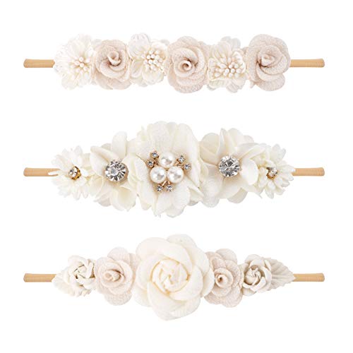 Cherrboll 3PCS Baby Girl Headbands with Flowers