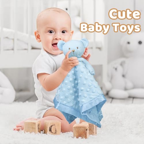 Pro Goleem 16 Inch Soft Blue Teddy Bear Lovey Blanket