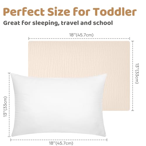 Pro Goleem Toddler Pillow with Muslin Case 13x18 Soft and Breathable 1