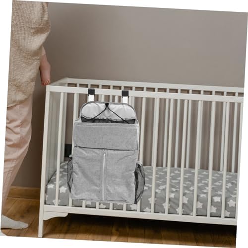 GARVALON 1pc Crib Storage Bag Bed Organizer for Diapers and Essentials