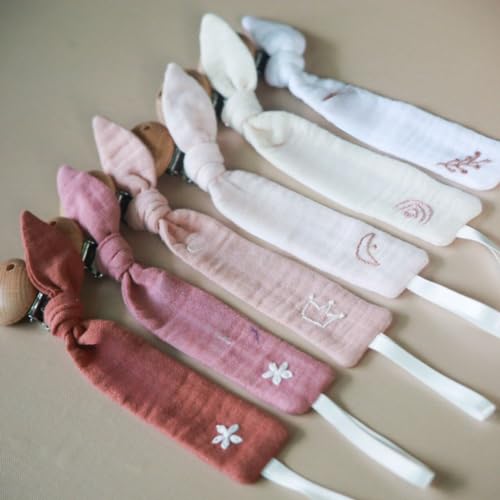 Handmade Baby Pacifier Clips with Personalized Names