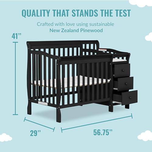 Dream On Me Jayden 4-in-1 Mini Convertible Crib and Changer