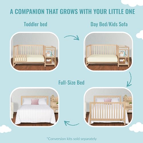 Dream On Me Milo 5-in-1 Convertible Crib with Changing Table