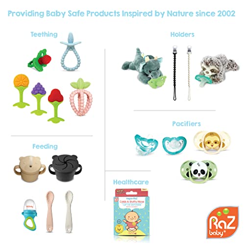 RaZbaby Sloth Teether with BerryBumps Design 3 Months Teething Pacifier Tan