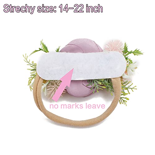 Baby Girl Headbands with Flowers and Rhinestones 3pcs