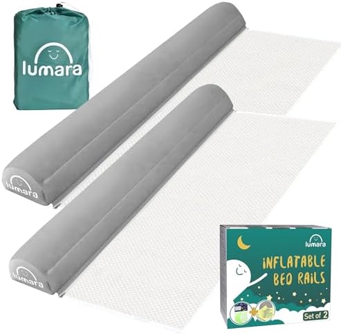 LUMARA Inflatable Bed Rail for Toddlers 2 Pack