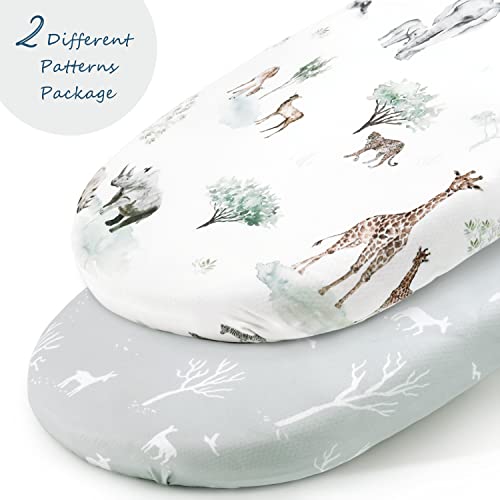 GRSSDER Stretch Fitted Bassinet Sheet Set 2 Pack
