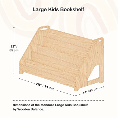 Montessori Wooden Bookshelf and Toy Storage Set