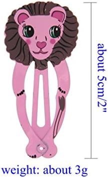 inSowni 2 Inch Snap Hair Clips with Animal Glitter for Baby Girls