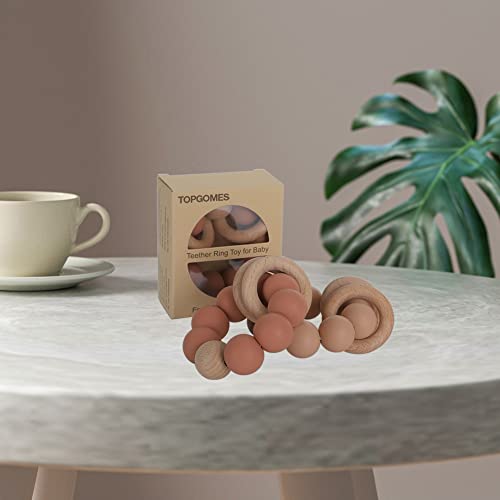 TOPGOMES Silicone Baby Teether BPA Free Muted 1