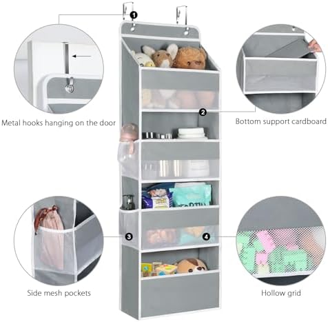 Univivi 4-Shelf Door Organizer with 4 Pockets