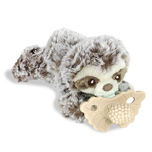 RaZbaby Sloth Teether with BerryBumps Design 3 Months Teething Pacifier Tan