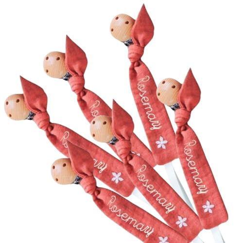 Personalized Wooden Pacifier Clip with Embroidery