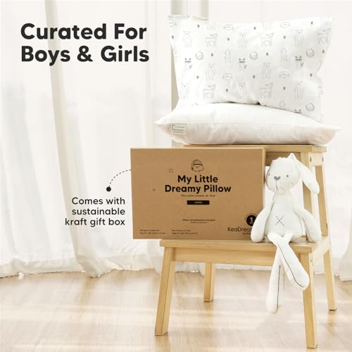 KeaBabies Jumbo Toddler Pillow with Case - Soft Organic Cotton