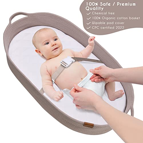 PeraBella XL Baby Changing Basket for Dresser Top