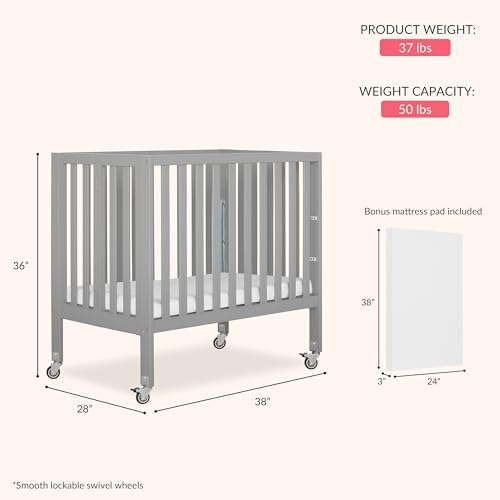 Dream On Me Jett Portable Folding Crib
