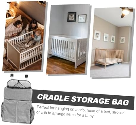 GARVALON 1pc Crib Storage Bag Bed Organizer for Diapers and Essentials