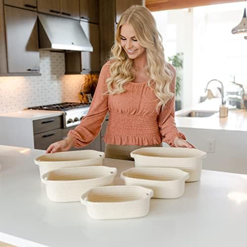 NaturalCozy 5-Piece Rectangle Storage Basket Set