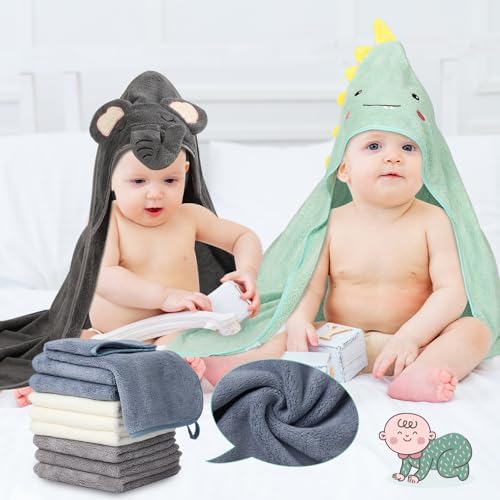 Sublaga 31x31 Inch Baby Hooded Towels Set 12Pcs