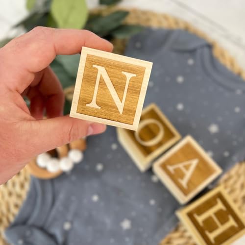 Custom Engraved Name Blocks for Baby
