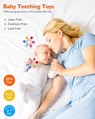 Akolik Teething Ring for Babies BPA Free Silicone Teethers