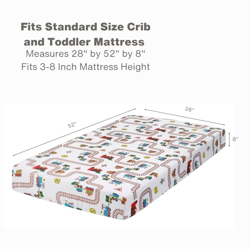 EVERYDAY KIDS Choo Choo Train Toddler Sheet Set - 2 Piece