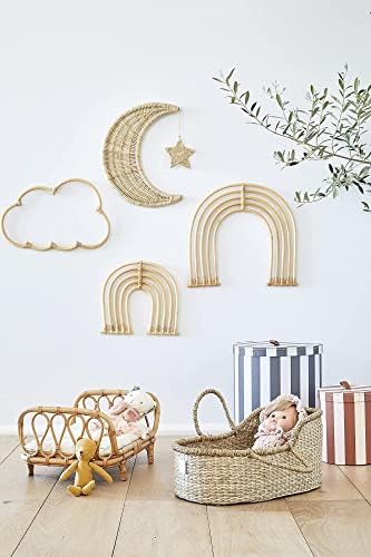 Rattan Rainbow Wall Decor Set of 2 - Handmade 1