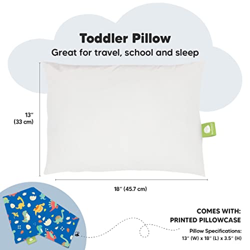 KeaBabies Toddler Pillow - 13x18 DinoWorld Organic Cotton