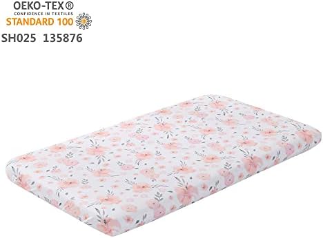 PINNKKU 3-Piece Mini Crib Bedding Set - Floral 1
