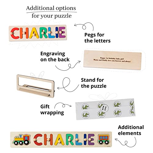 Personalized Wooden Name Puzzle With Knobs For Toddlers