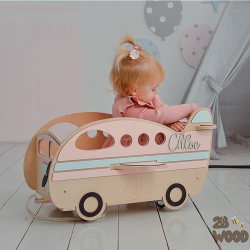 Personalized Wooden Toy Box With Wheels for Kids 1