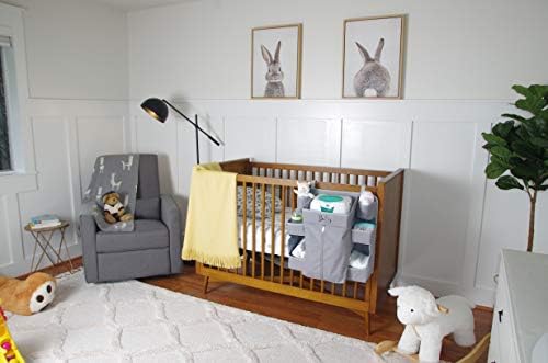 Premium Nursery Organizer and Baby Diaper Caddy Grey