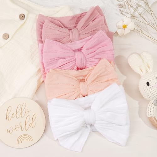 CELLOT 6 Pcs Double Bow Soft Headbands for Baby Girls