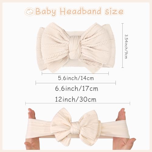 CELLOT 6 Pcs Double Bow Soft Headbands for Baby Girls